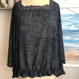 Maurices 2  20/22 plus boho peasant blouse sheer